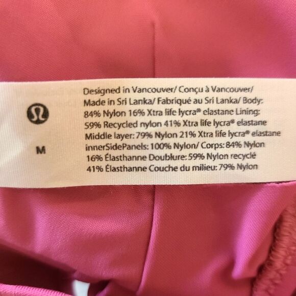 Lululemon Ribbed Halter Cross Back Swim Top for A/B Cups Pink Lychee Size Medium - Picture 3 of 7